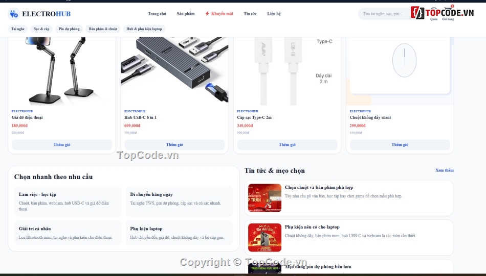 điện tử,phụ kiện,Web bán phụ kiện điện tử